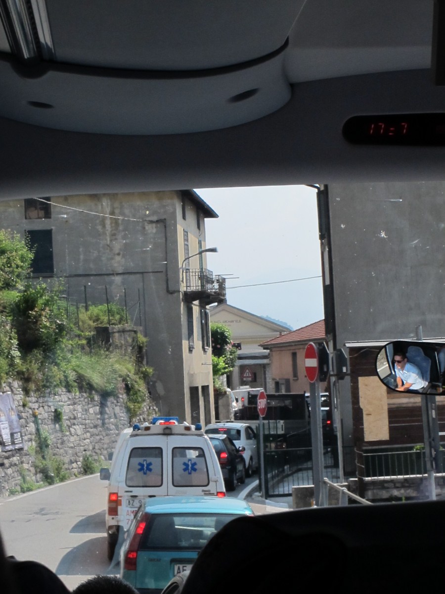 Tiny narrow streets around Lake Como Italy