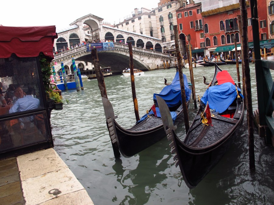 Gondolas and Rialto Bridge, Venice