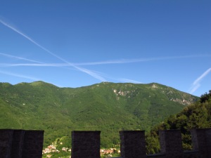 Jet trails from Castelbrando, Italy