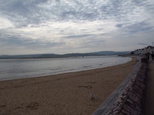 Exmouth beachfront looking decidedly overcast and cold!