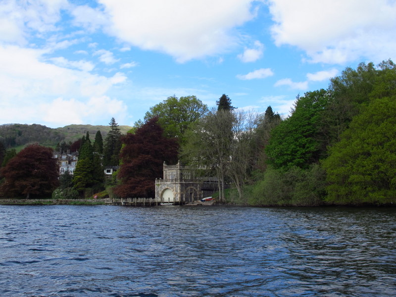 Old boathouse on Lake Windemere, UK