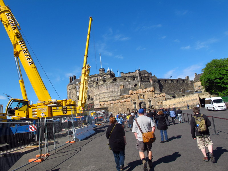 Heading to Edinburgh Castle through the stadium for the Tattoo
