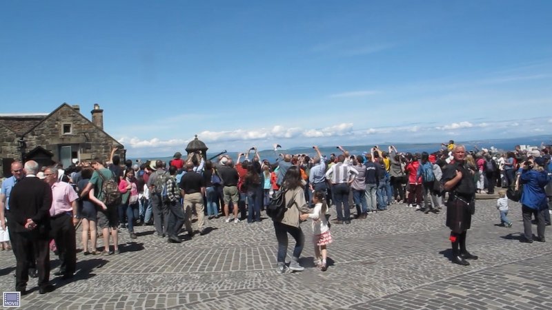 Waiting for the cannon to fire at Edinburgh Castle