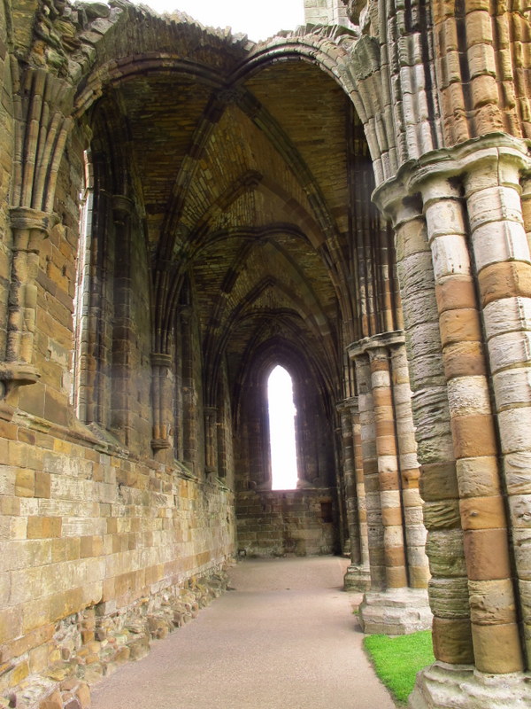 Surviving wooden beams in Whitby Abbey