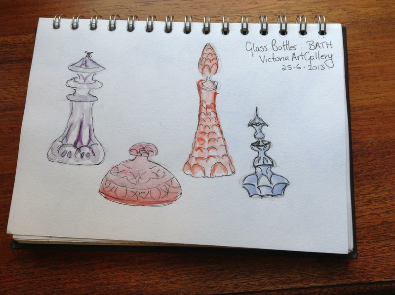 Glass bottles, Victoria Art Gallery, Bath