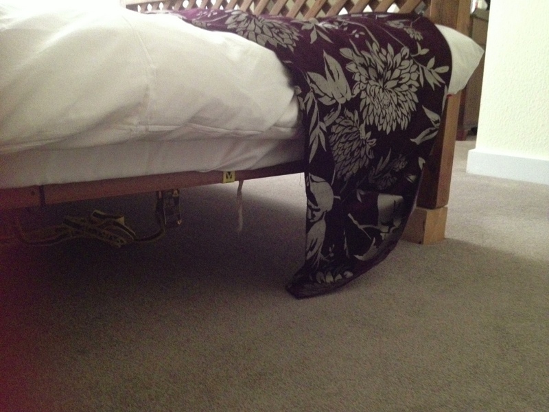 Chocks uner the bed to make it level