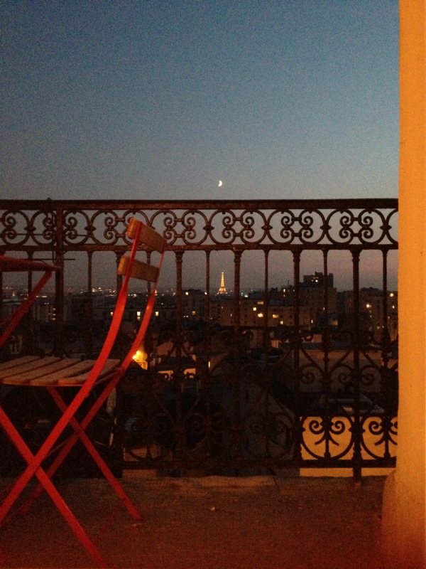 Eiffel Tower through the railing