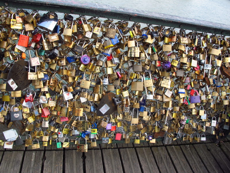 lovers locks on the bridge
