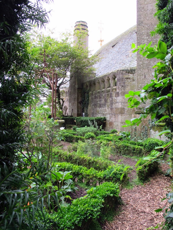 Away from the crowd, gardens on Mont St Michel