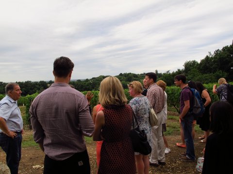 Learning - winery tour Bordereaux region of France