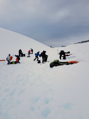 Lots of activity getting ready to camp