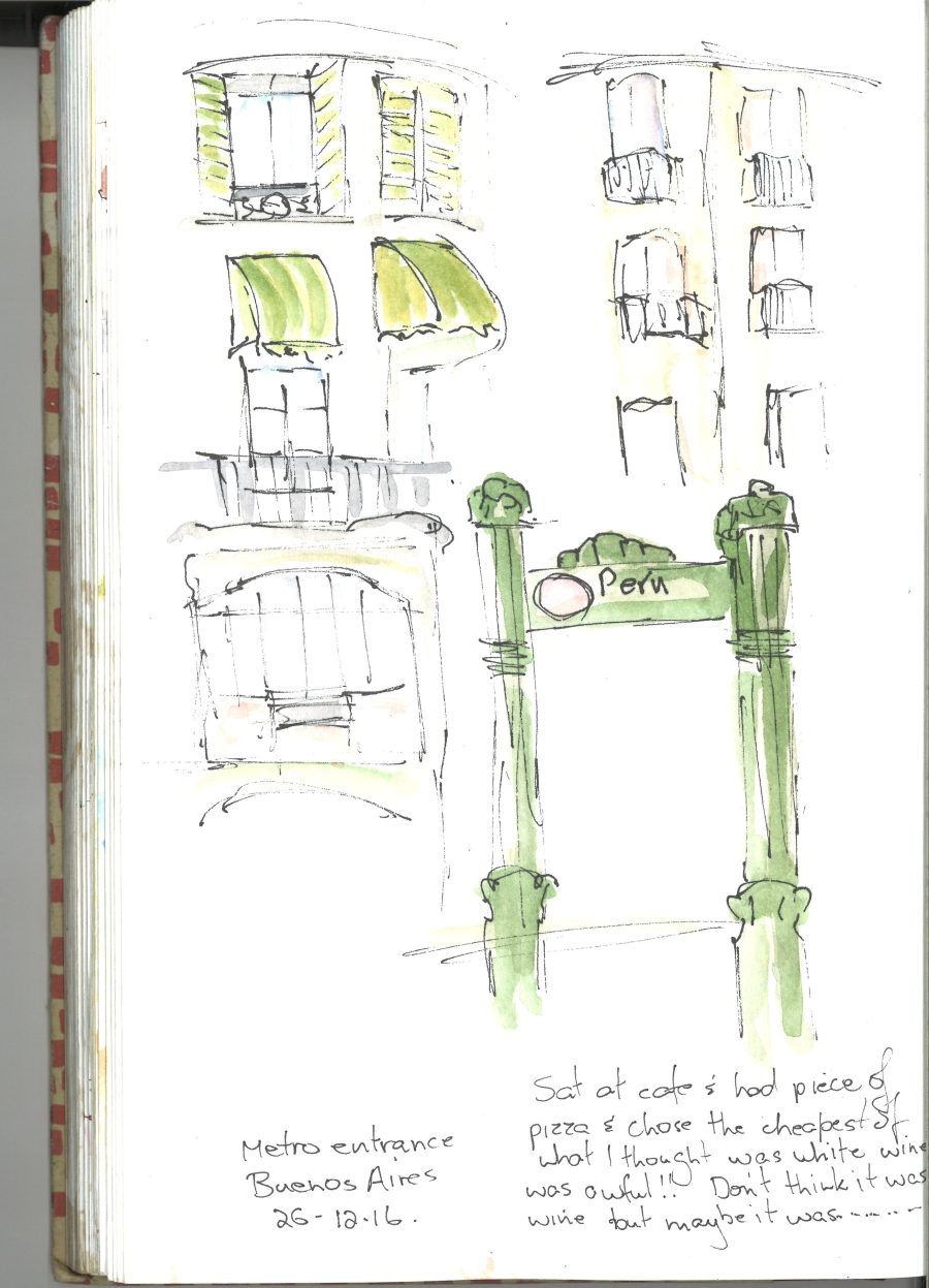 Metro entrance Buenos Aires sketch