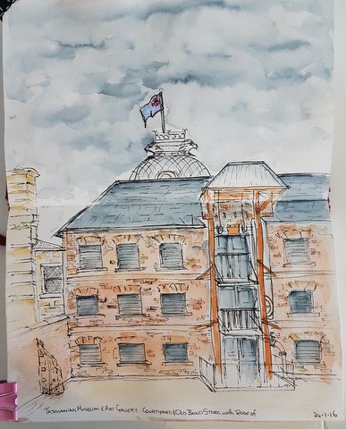 Hobart Museum sketched Jan-16