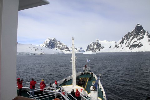 A few of the keen photographers - approaching Lemaire Channel