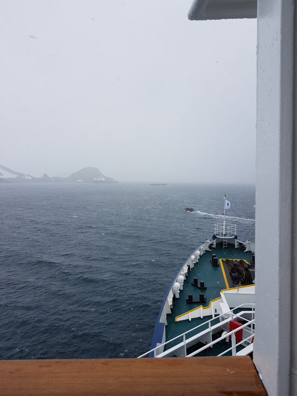 The zodiac going to check out conditions at Robert Island