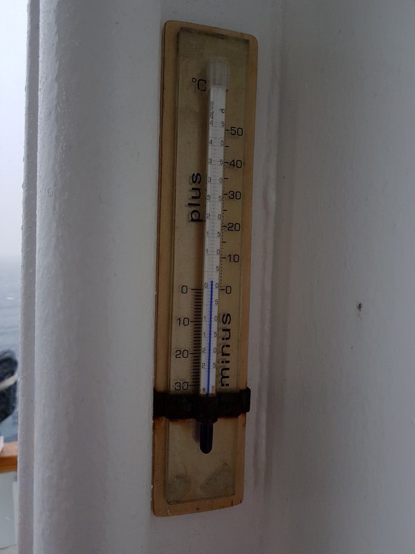 Almost zero, and it's in a protected spot, coldest day we've had.