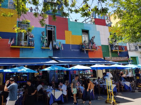 Patio sculptures at La Boca