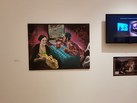 One of two paintings of the same theme, this one now and the other one old