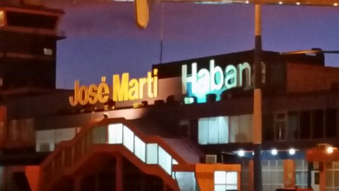 Habana airport in the dawn light