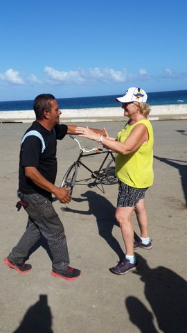 She must have tried the beer because she joined the dancing