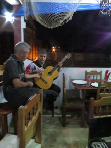 Musicians at rooftop restaurant